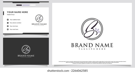 Nail logo design for beauty with initial B creative element style