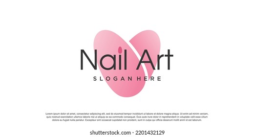 Nail logo design concept for beauty with creative element style