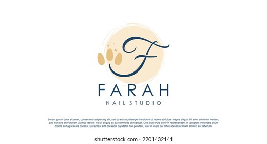 Nail logo design concept for beauty with creative element style
