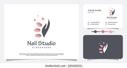 Nail logo design concept for beauty with creative element style