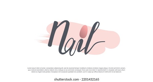 Nail logo design concept for beauty with creative element style