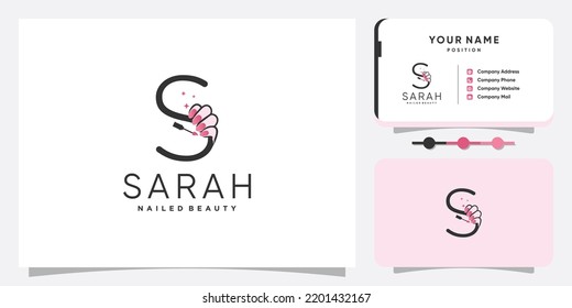 Nail logo design concept for beauty with creative element style