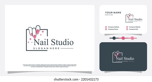 Nail logo design concept for beauty with creative element style