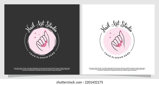 Nail logo design concept for beauty with creative element style