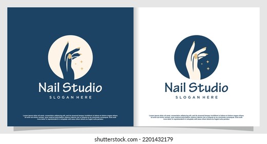 Nail logo design concept for beauty with creative element style