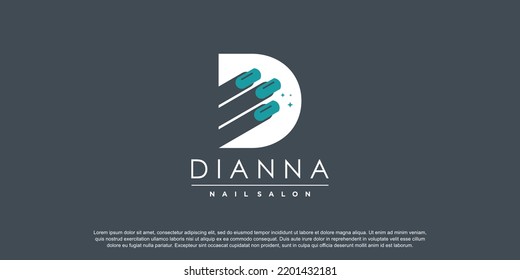 Concepto de diseño de logotipo de uñas para la belleza con estilo de elemento creativo