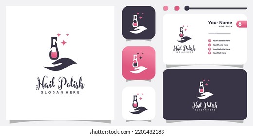 Design-Konzept für Nagel-Logo-Design mit kreativem Elementarstil
