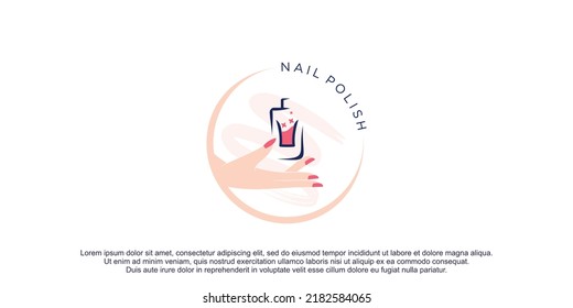 nail logo design with modern concept premium vector