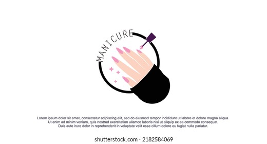 nail logo design with modern concept premium vector