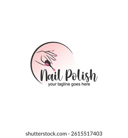 nail logo design for nail polish or salon with creative illustration