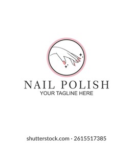 nail logo design for salon or nail polish with creative illustration