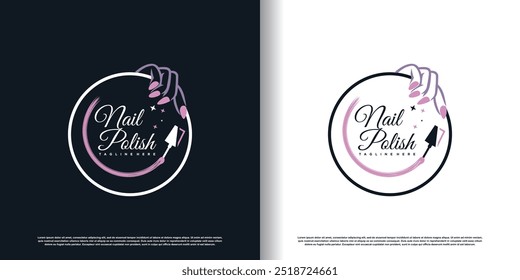 Design-Vorlage für Nagel-Logo mit kreativem abstraktem Stil Premium Vector