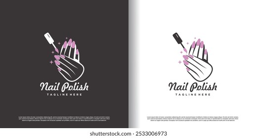 Plantilla de diseño de logotipo de uñas con Vector de Premium de estilo abstracto creativo