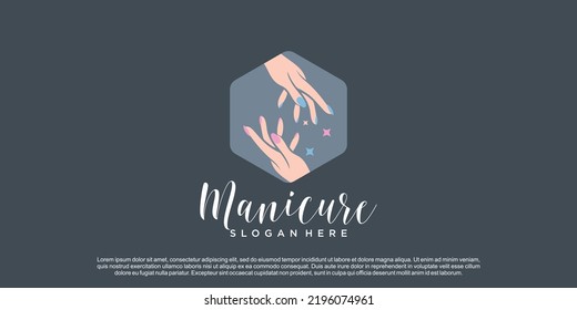 Design-Vektorgrafik des Nagellogo für Schönheit oder Lifestyle mit einzigartigem Konzept
