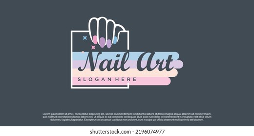 Nail logo design vector for beauty or lifestyle with unique concept