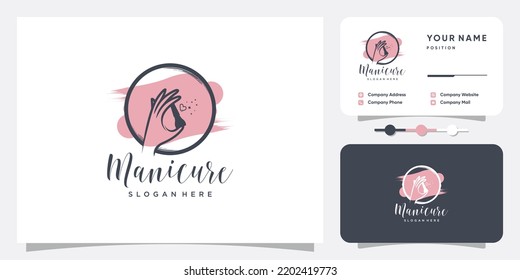 Vector de diseño de logotipo de uñas para belleza y cuidado con concepto único