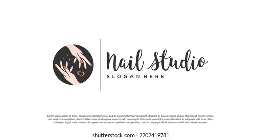 Nail logo design vector for beauty and care with unique concept