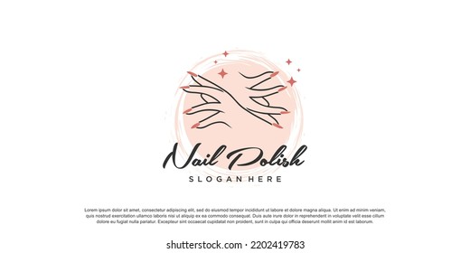 Vector de diseño de logotipo de uñas para belleza y cuidado con concepto único