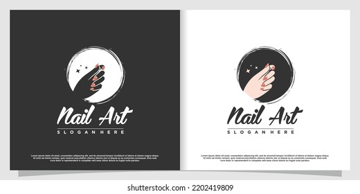 Vector de diseño de logotipo de uñas para belleza y cuidado con concepto único