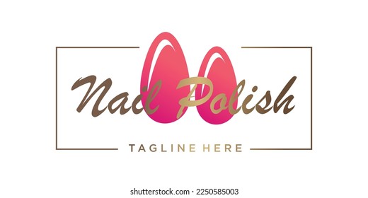 nail logo design vector with creative concept for beauty and fashion premium vector
