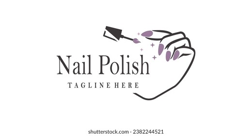 nail logo design vector with creative concept for beauty and fashion premium vector