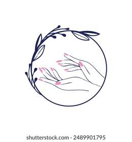 Nail logo design vector with creative idea