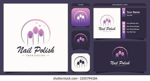 Nail logo design for woman and beauty company Premium Vector