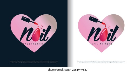 icono del logo de uñas con un vector de concepto único y creativo moderno