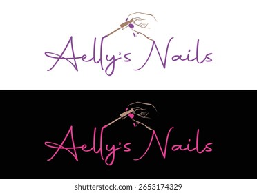 Logotipo de unha para manicure, polonês de unha e beleza unhas cuidado.