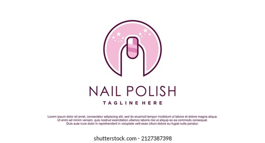 Nail Logo With Modern Line Art Concept Premium Vector