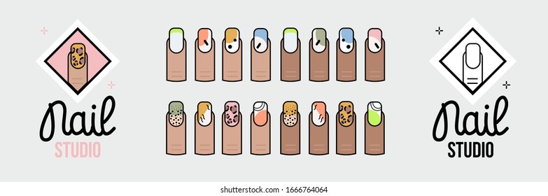 Nail logo - vector clipart. Manicure.  Fashion illustration.