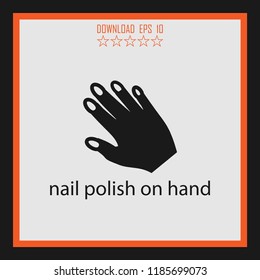 nail lolish on hand  vector icon