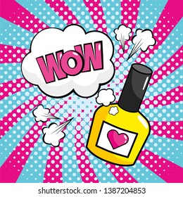 nail lollipop with cloud chat bubble and wow message