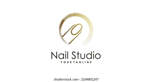 Nail lounge logo design concept Premium Vector