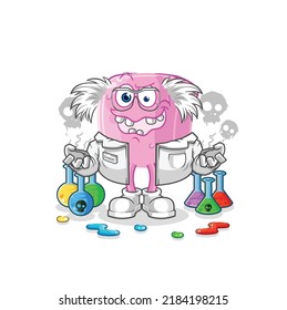 the nail mad scientist illustration. character vector