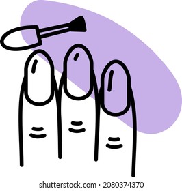 Nail manicure, illustration, vector, on a white background.