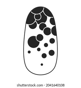 Nail del icono del vector de manicura.Icono del vector negro aislado en la uña de fondo blanco de la manicura.