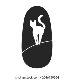 Nail of manicure vector icon.Black vector icon isolated on white background nail of manicure.