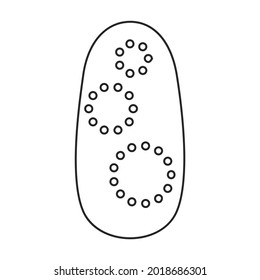 Nail del icono del vector de manicura.Símbolo de contorno aislado en la uña de fondo blanco de la manicura.