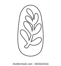 Nail del icono del vector de manicura.Símbolo de contorno aislado en la uña de fondo blanco de la manicura.