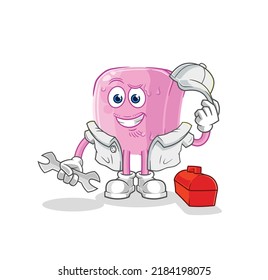 den Nagelmechanikenkartoon. Cartoon-Maskottvektor