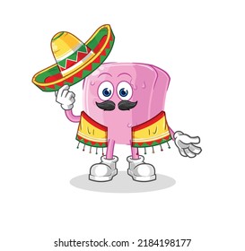 the nail Mexican culture and flag. cartoon mascot vector