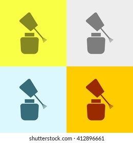 Nail Paint Icon on Four Different Backgrounds. Eps-10.