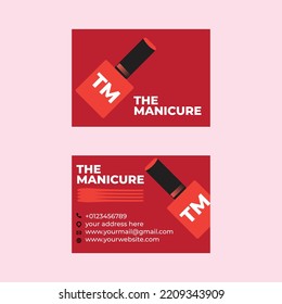 Nail Paint Manicure Beauty Salon Business Card Logo Template Design Vector Mockup, Nail Polish