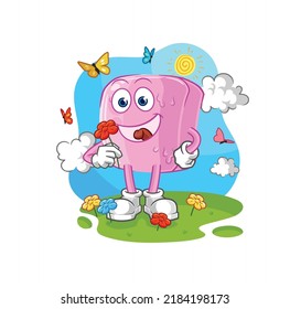the nail pick flowers in spring. character vector