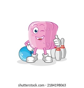 the nail play bowling illustration. character vector
