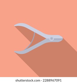 Nail pliers cutter icon flat vector. Polish pedicure. Spa cosmetic