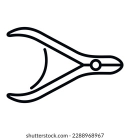 Nail pliers cutter icon outline vector. Polish pedicure. Spa cosmetic