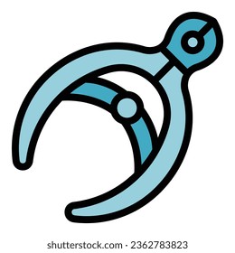 Nail pliers icon outline vector. Bar polish. Care studio color flat