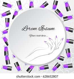 Nail Polish Background for Beauty Design. Nail Salon or Manicure Template